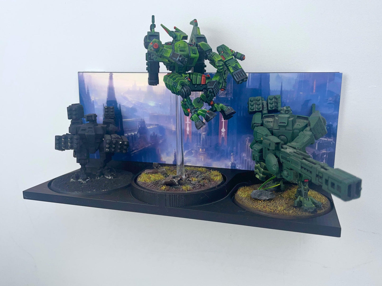 Stick on Unit Display Shelf for Warhammer and other round base miniature games - Fits 25mm to 60mm Miniatures, Great for Wargame Enthusiasts