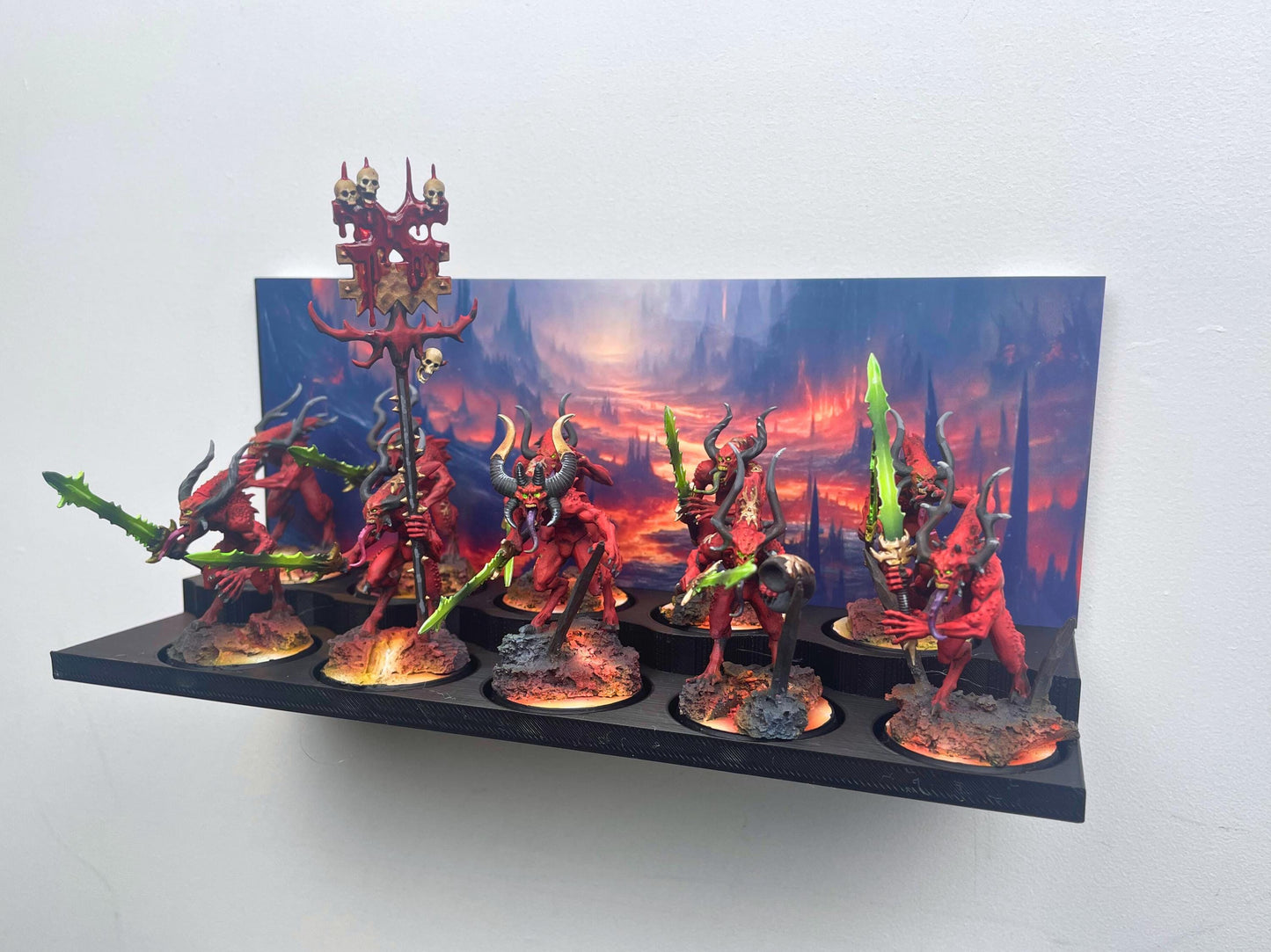 Stick on Unit Display Shelf for Warhammer and other round base miniature games - Fits 25mm to 60mm Miniatures, Great for Wargame Enthusiasts