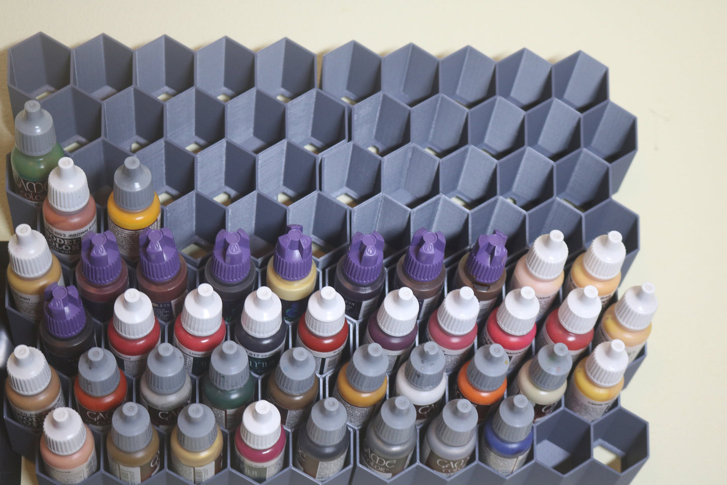 Hex wall paint storage for 28mm dropper bottles