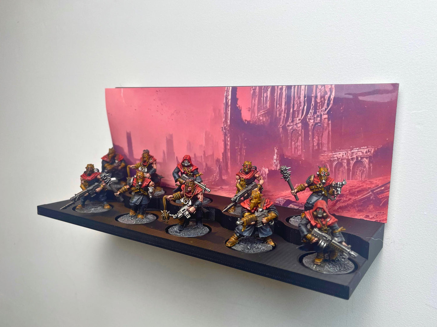 Stick on Unit Display Shelf for Warhammer and other round base miniature games - Fits 25mm to 60mm Miniatures, Great for Wargame Enthusiasts