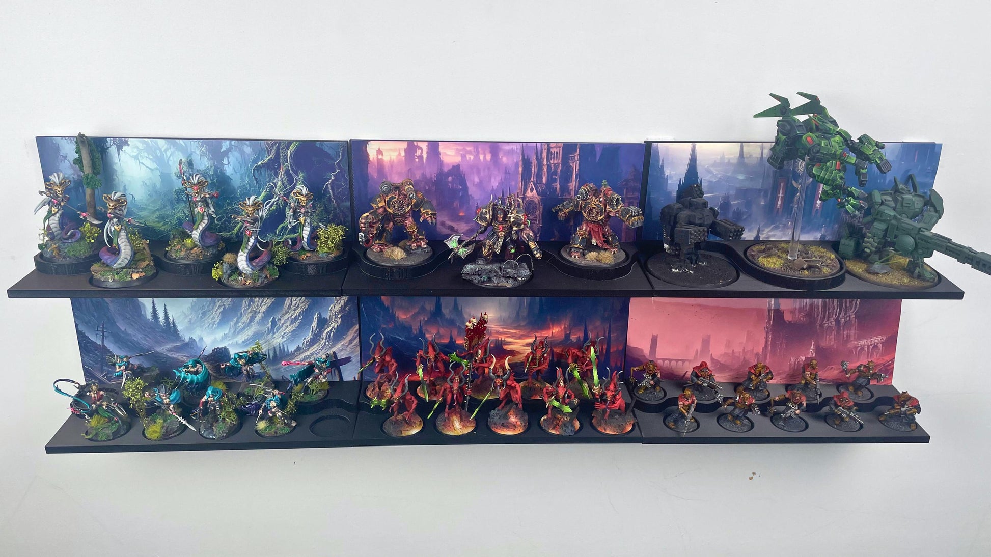 Stick on Unit Display Shelf for Warhammer and other round base miniature games - Fits 25mm to 60mm Miniatures, Great for Wargame Enthusiasts