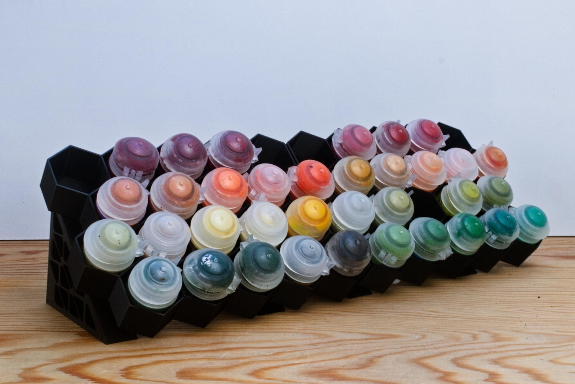 Hex Wall Paint Storage for Citadel Paints and other 32mm pots
