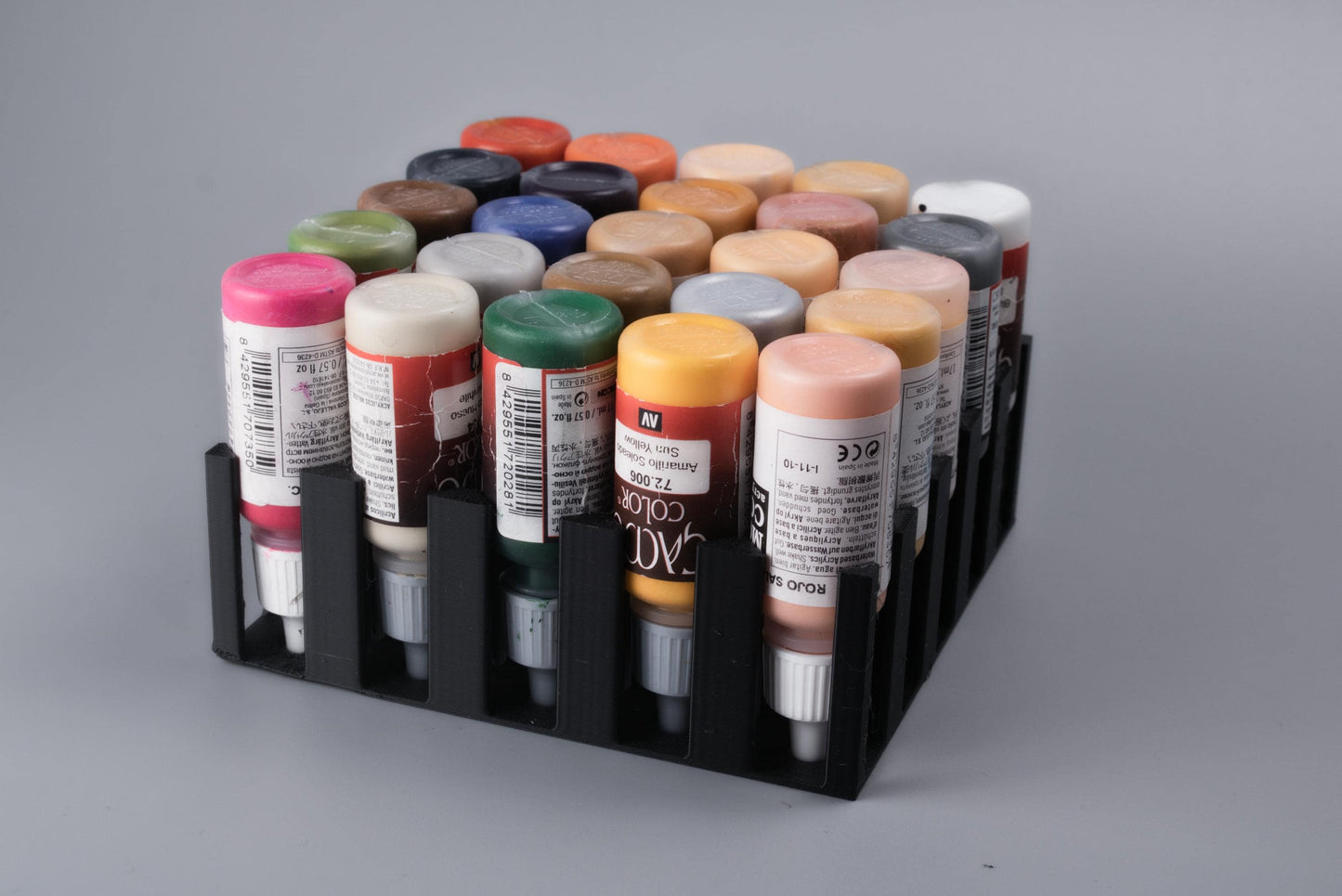 28mm Dropper Bottle Drawer Organizer | Miniature Paint Holder Storage for Vallejo, Army Painter & Scale75